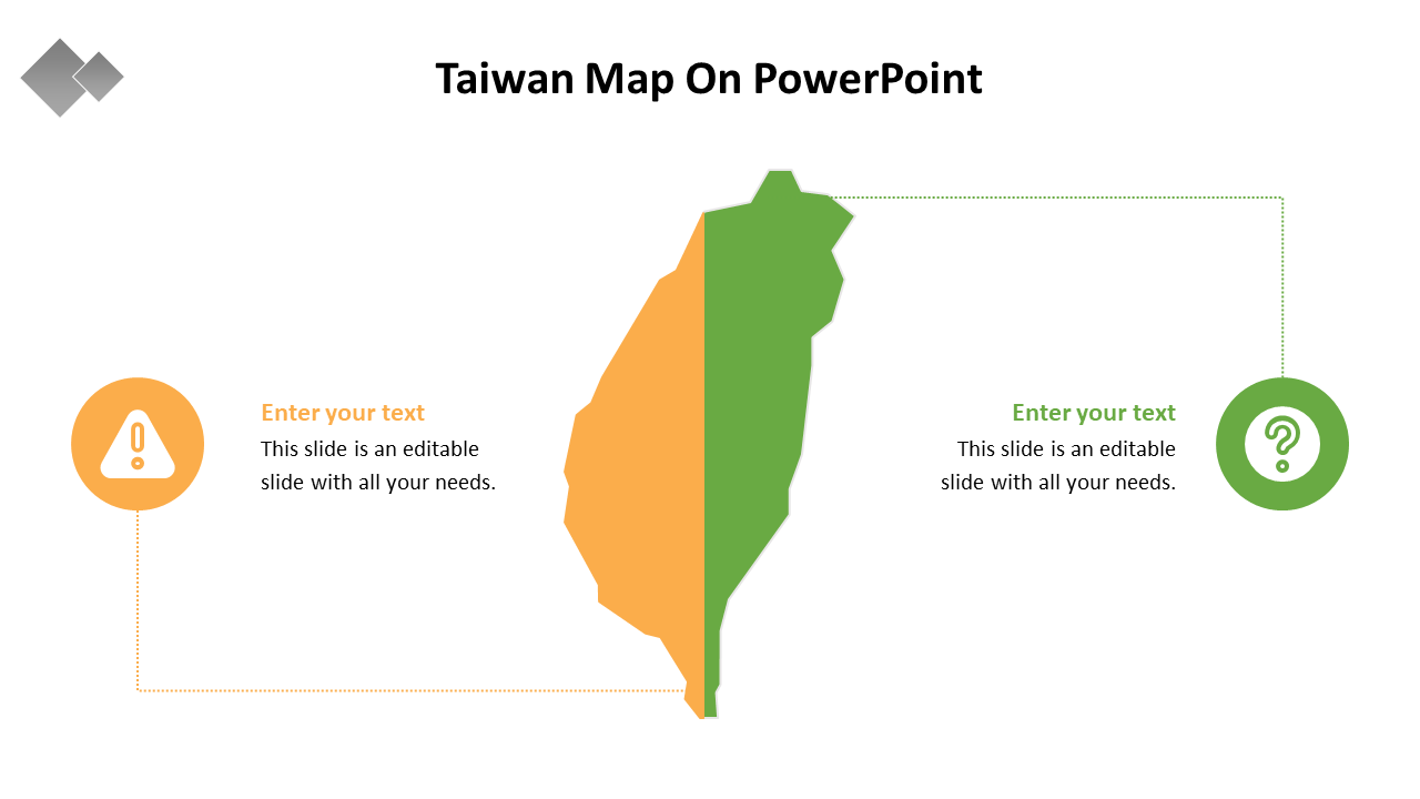 Elegant Taiwan Map On PowerPoint Template PPT Designs